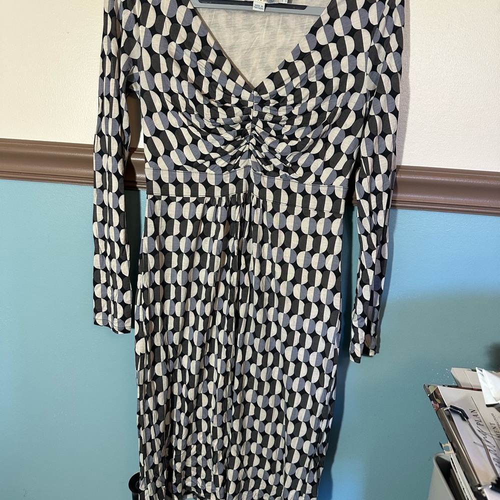 Boden Geometric Long Sleeve Dress